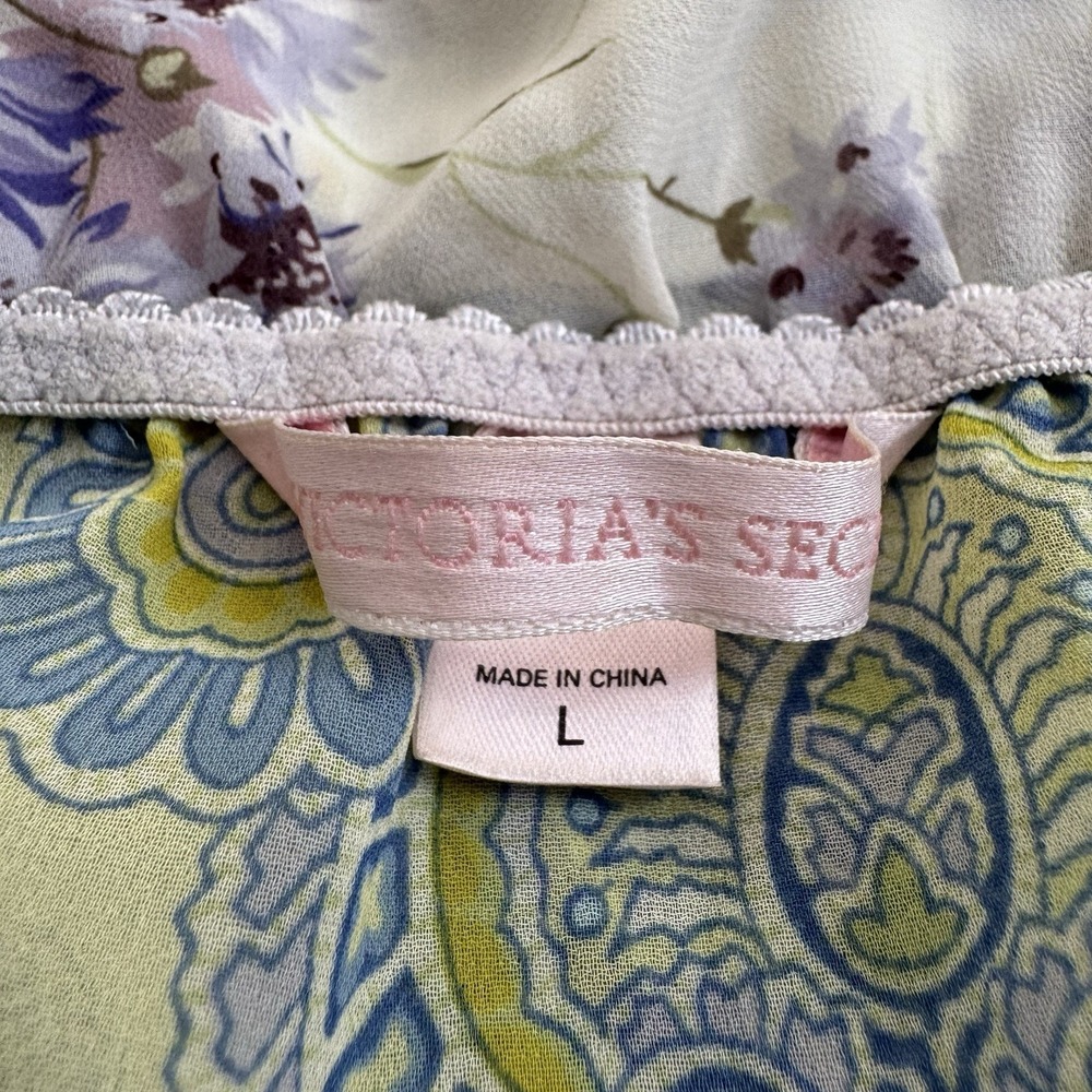 Y2K Victorias Secret Patchwork Slip Dress L Sheer Fairy Coquette Paisley Vintage - Picture 8 of 9